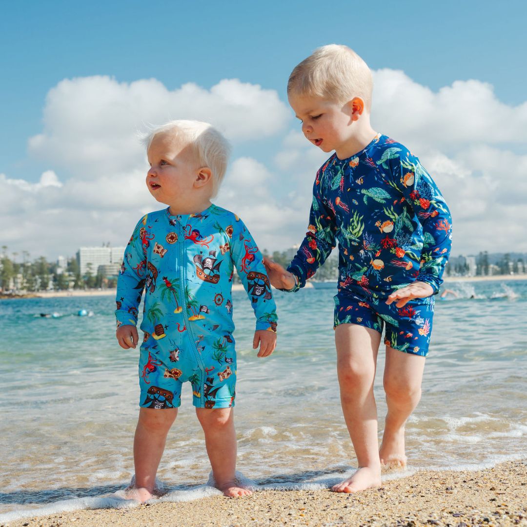brothers at beach