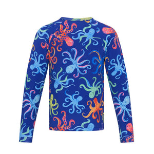 colourful octpus print rash shirt back view