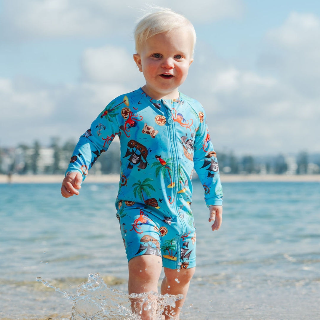 boys swimwaer The Max One Piece - Ahoy | Ocean Tales Boys Swimwear - OCEANTALES