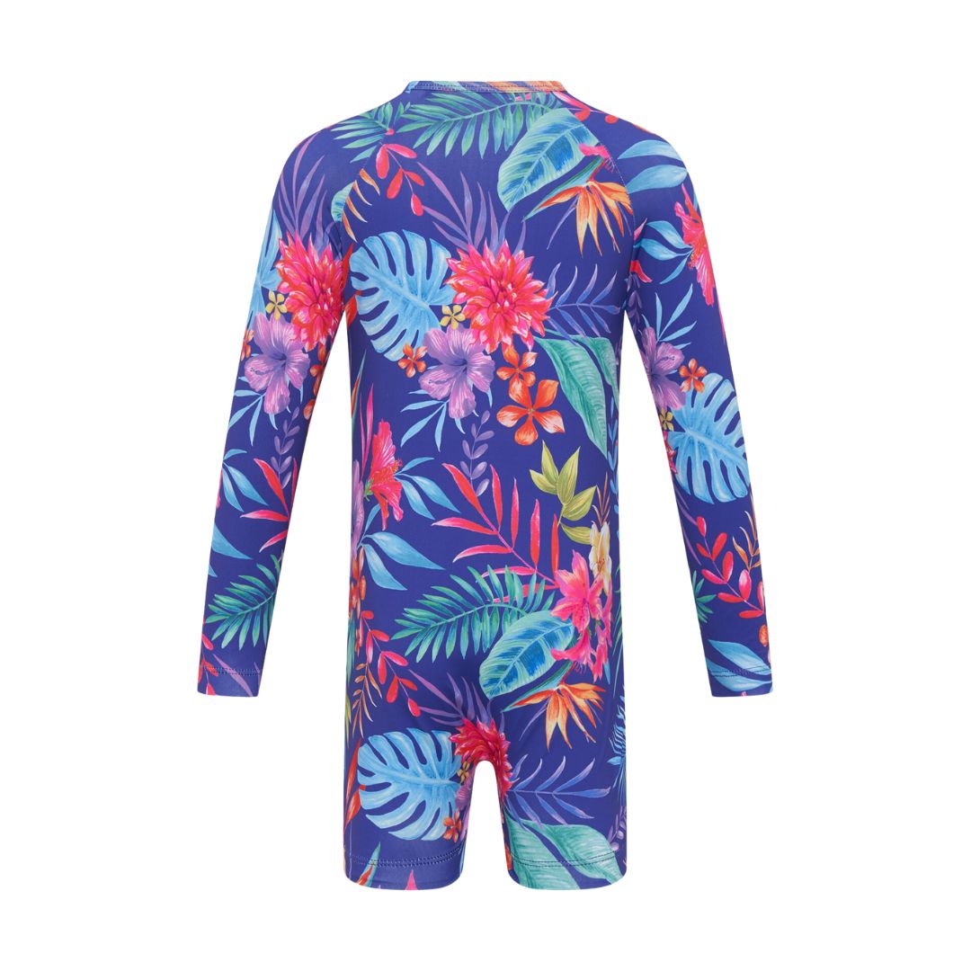 tropical print max one piece swimsuit back view