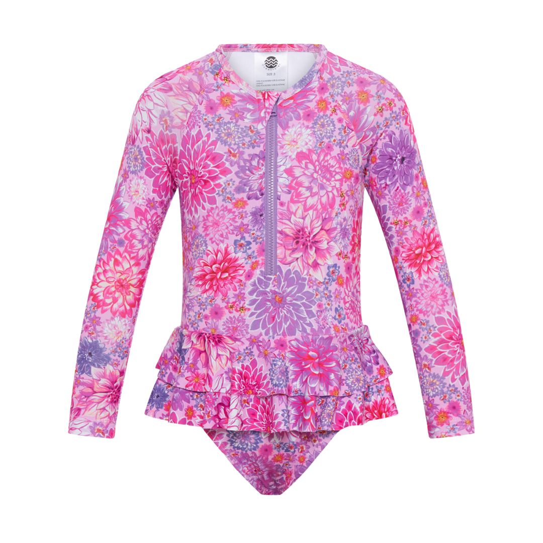 girls one piece swimsuit with frilly skirt